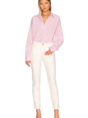 Favorite Daughter Erin High Rise Slim Straight Jeans 28 Ecru Cream Quiet Luxury